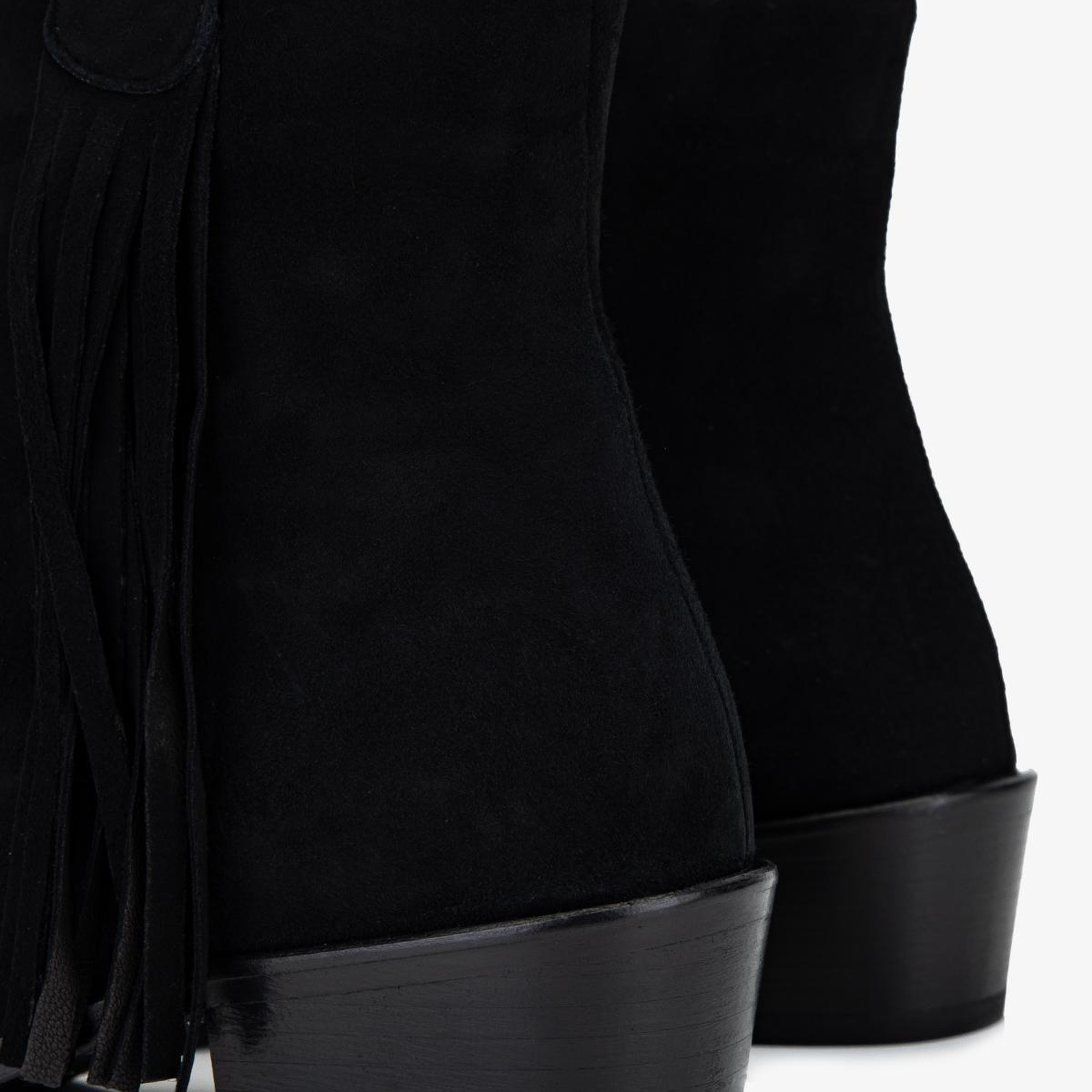 Valmenti Kadın Hakiki Deri Siyah Süet Topuklu Bot