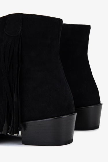  Valmenti Kadın Hakiki Deri Siyah Süet Topuklu Bot