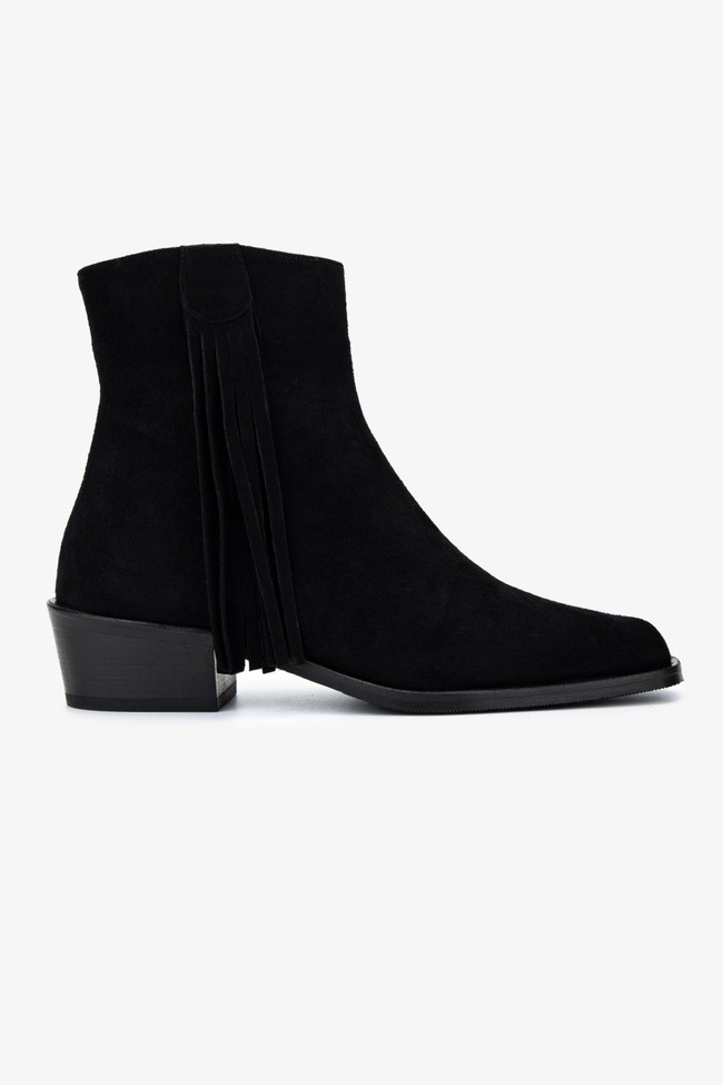  Valmenti Kadın Hakiki Deri Siyah Süet Topuklu Bot