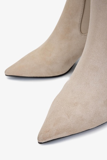  Valmenti Kadın Hakiki Deri Taş Süet Topuklu Bot