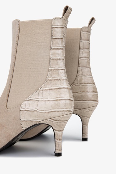  Valmenti Kadın Hakiki Deri Taş Süet Topuklu Bot