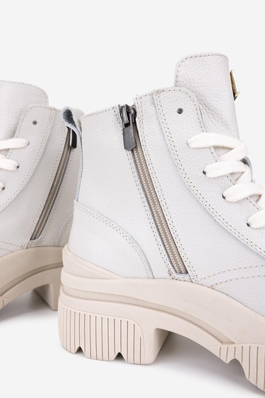  Valmenti Kadın Hakiki Deri Kırık Beyaz Casual Bot