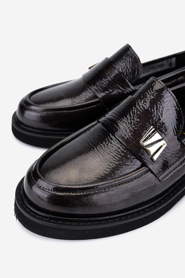  Valmenti Kadın Hakiki Deri Kahverengi Loafer Ayakkabı