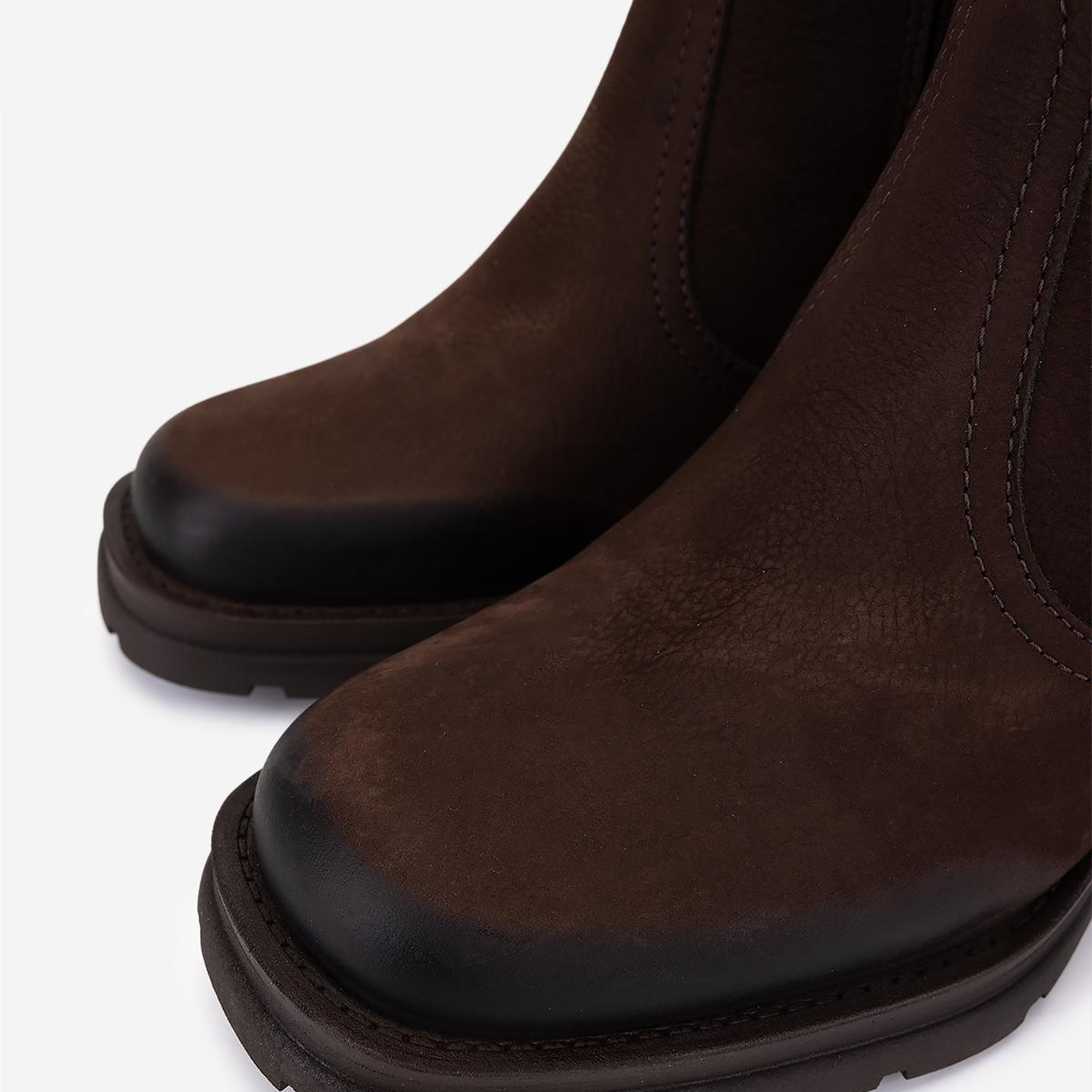 Valmenti Kadın Hakiki Deri Kahverengi Nubuk Topuklu Bot