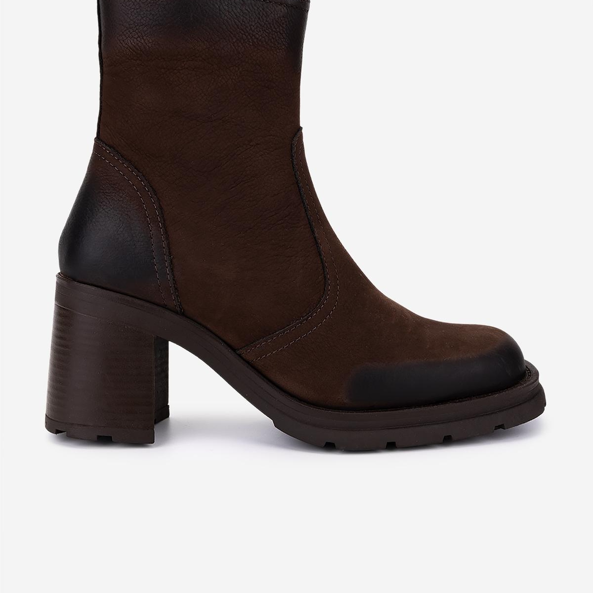 Valmenti Kadın Hakiki Deri Kahverengi Nubuk Topuklu Bot