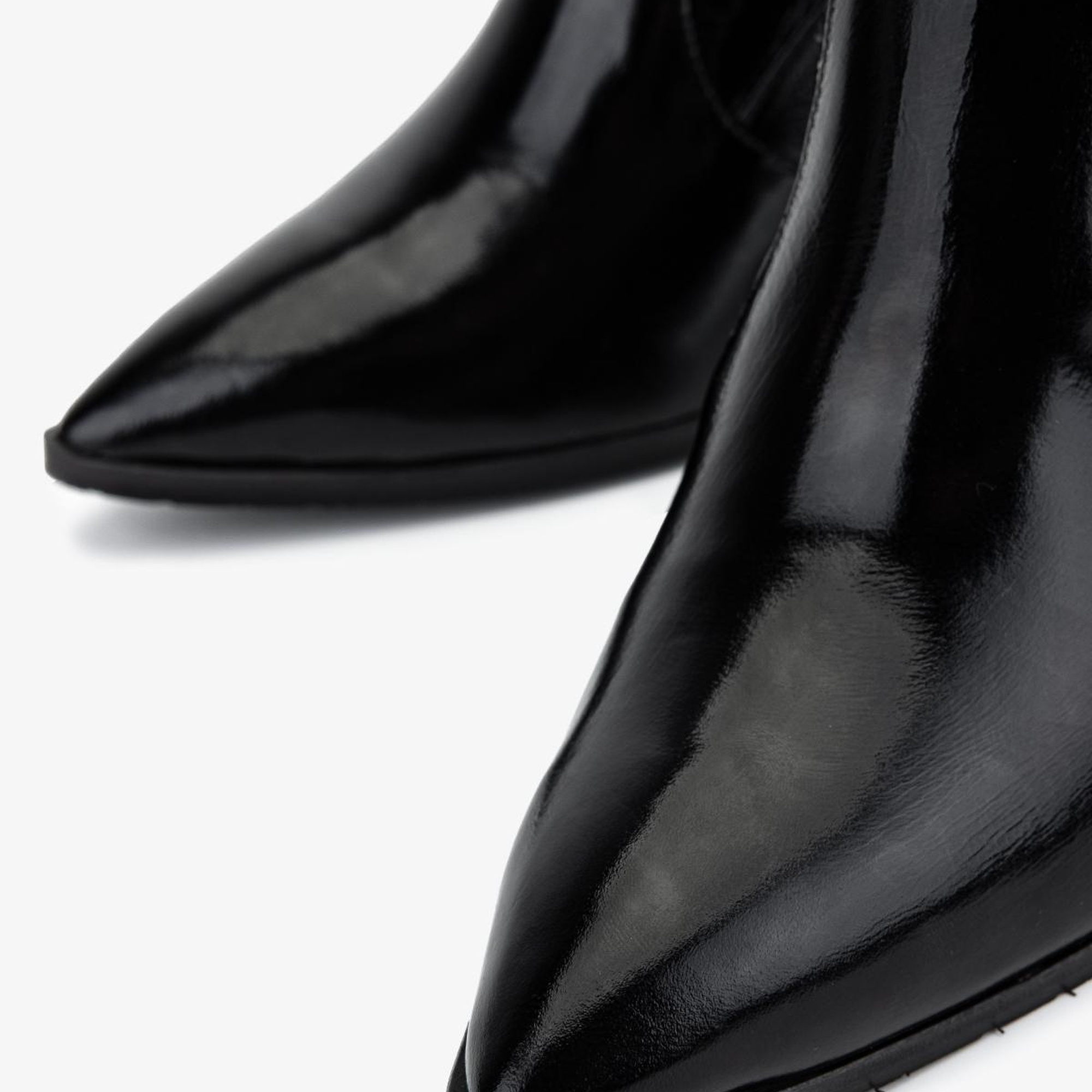 Valmenti Kadın Deri & Suni Siyah Rugan Topuklu Bot