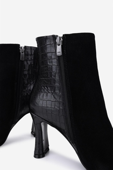  Valmenti Kadın Hakiki Deri Siyah Topuklu Bot