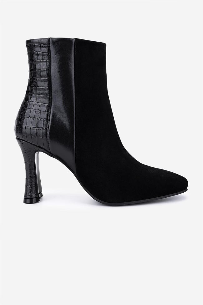  Valmenti Kadın Hakiki Deri Siyah Topuklu Bot