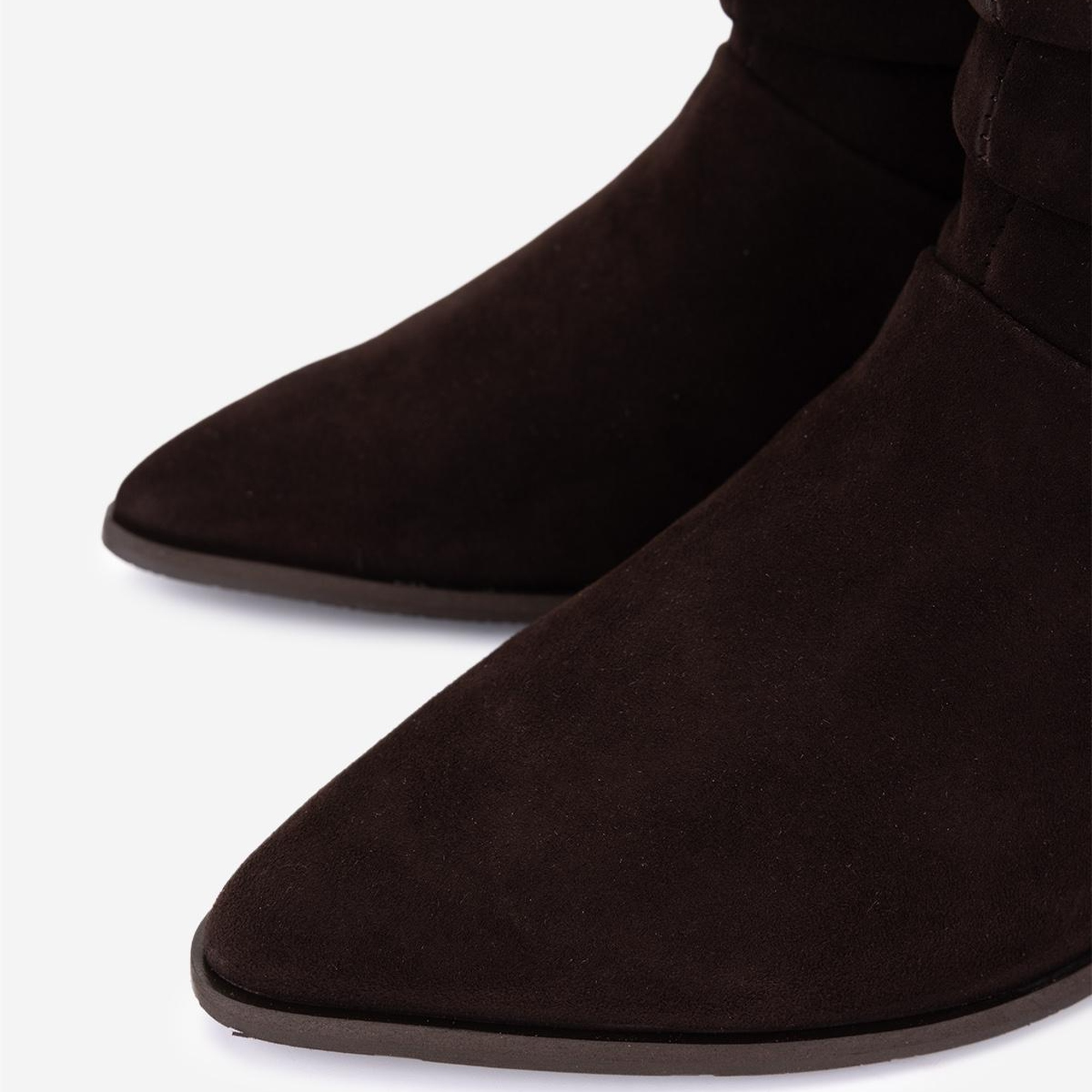 Valmenti Kadın Hakiki Deri Kahverengi Süet Topuklu Bot