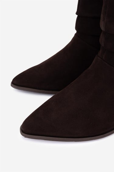  Valmenti Kadın Hakiki Deri Kahverengi Süet Topuklu Bot