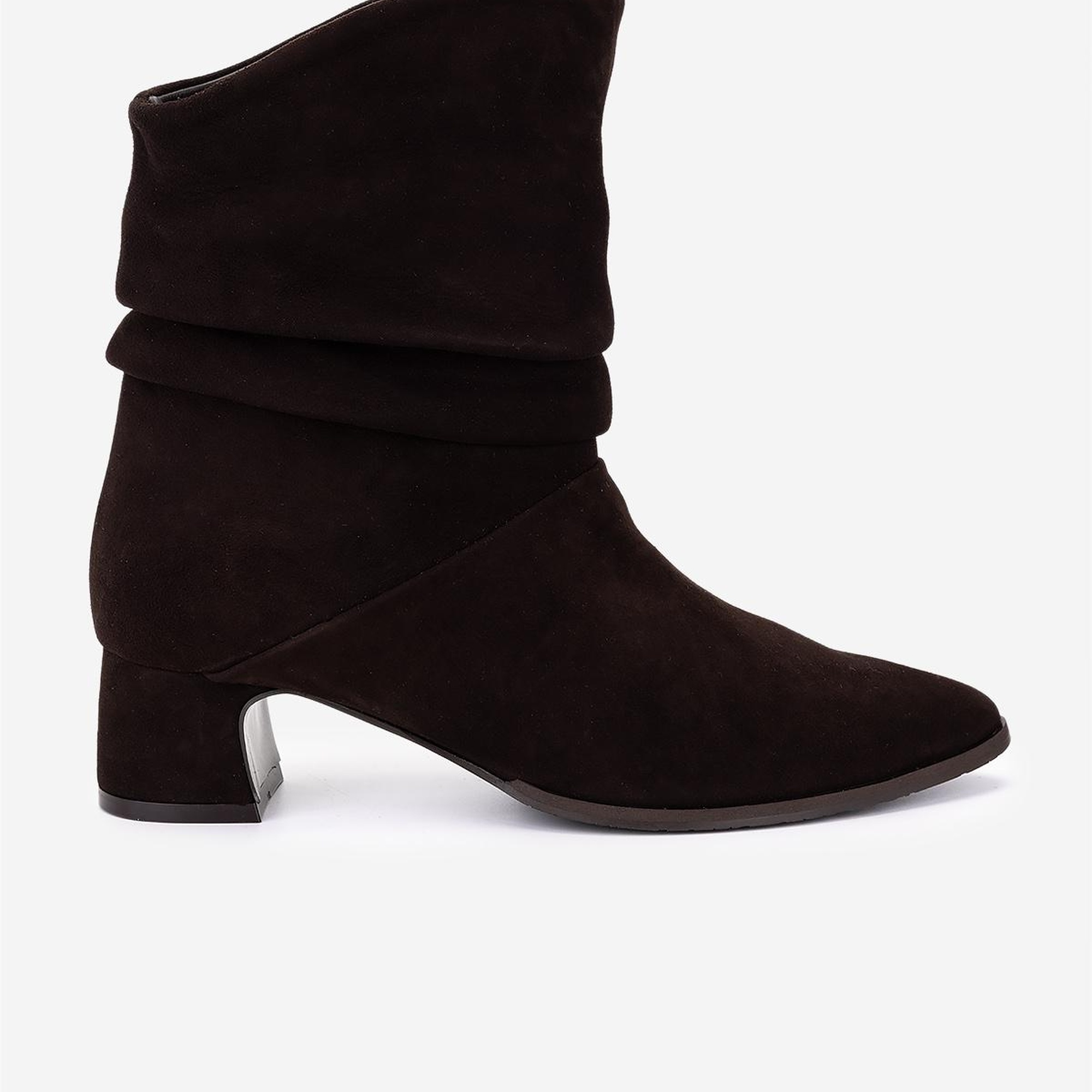 Valmenti Kadın Hakiki Deri Kahverengi Süet Topuklu Bot