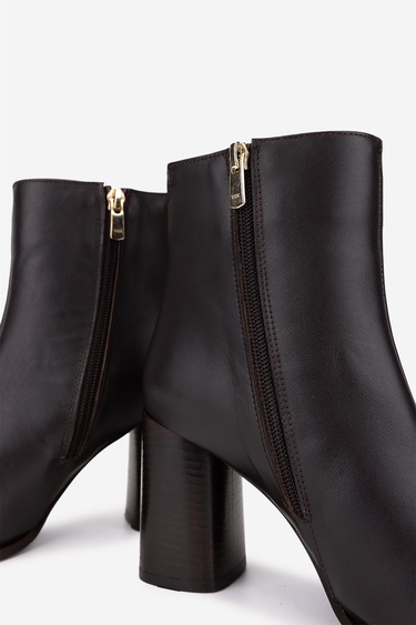  Valmenti Kadın Hakiki Deri Kahverengi Topuklu Bot