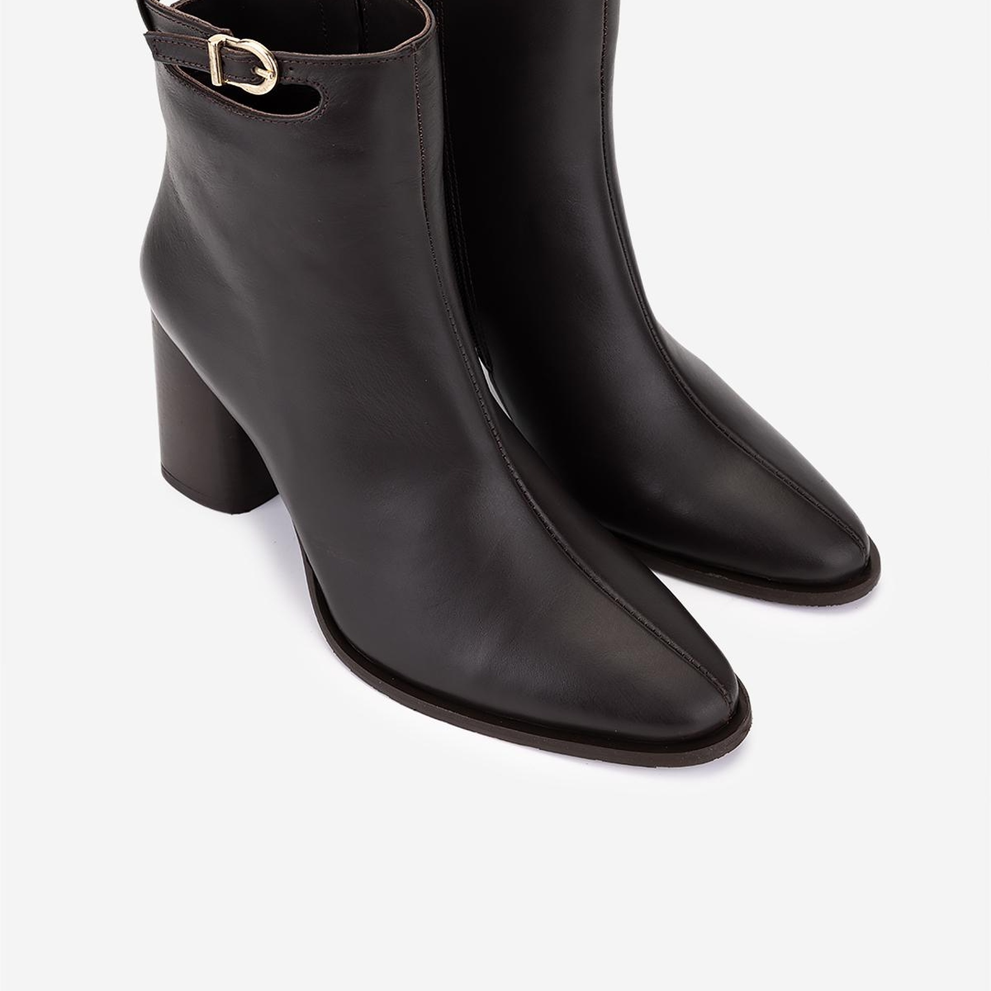 Valmenti Kadın Hakiki Deri Kahverengi Topuklu Bot