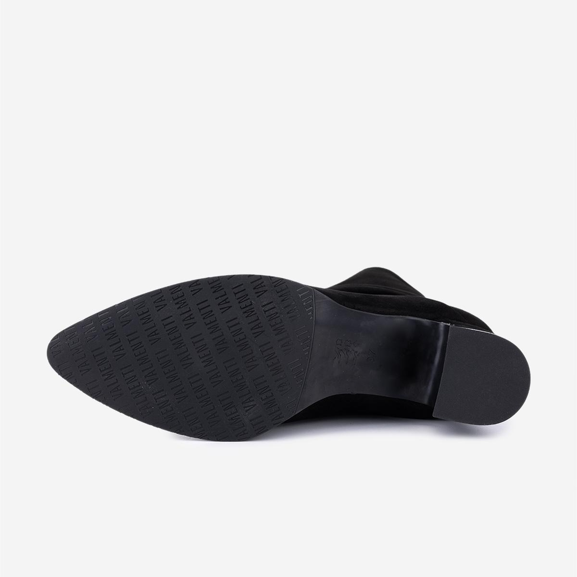 Valmenti Kadın Hakiki Deri Siyah Süet Topuklu Bot