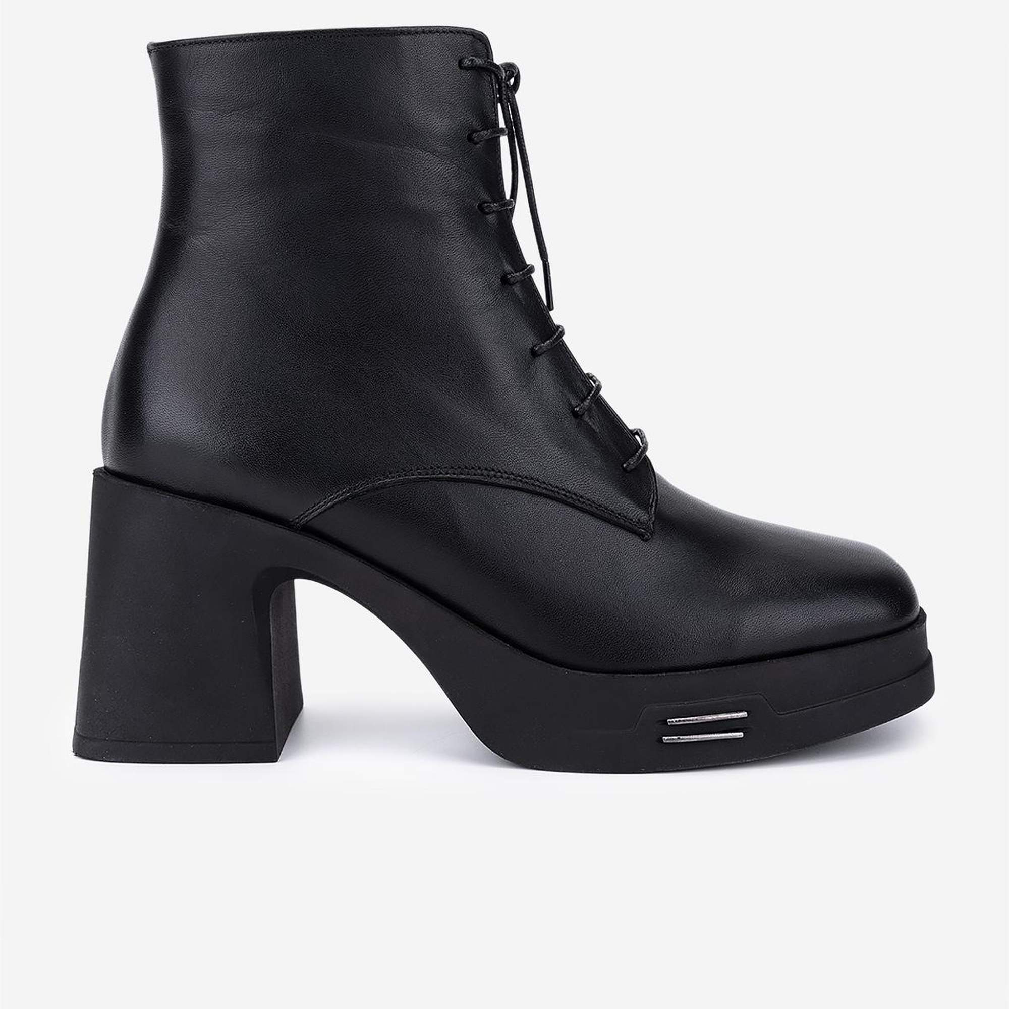 Valmenti Kadın Hakiki Deri Siyah Topuklu Bot