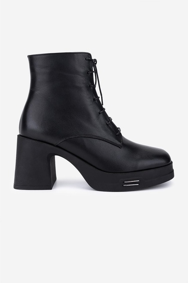  Valmenti Kadın Hakiki Deri Siyah Topuklu Bot