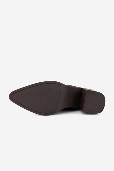  Valmenti Kadın Hakiki Deri Kahverengi Nubuk Topuklu Bot