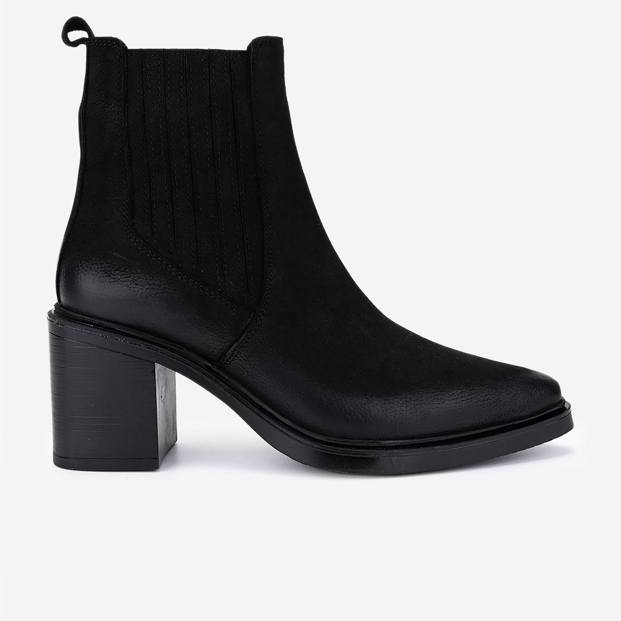 Valmenti Kadın Hakiki Deri Siyah Nubuk Topuklu Bot