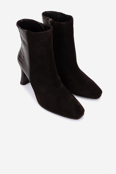  Valmenti Kadın Hakiki Deri Kahverengi Topuklu Bot