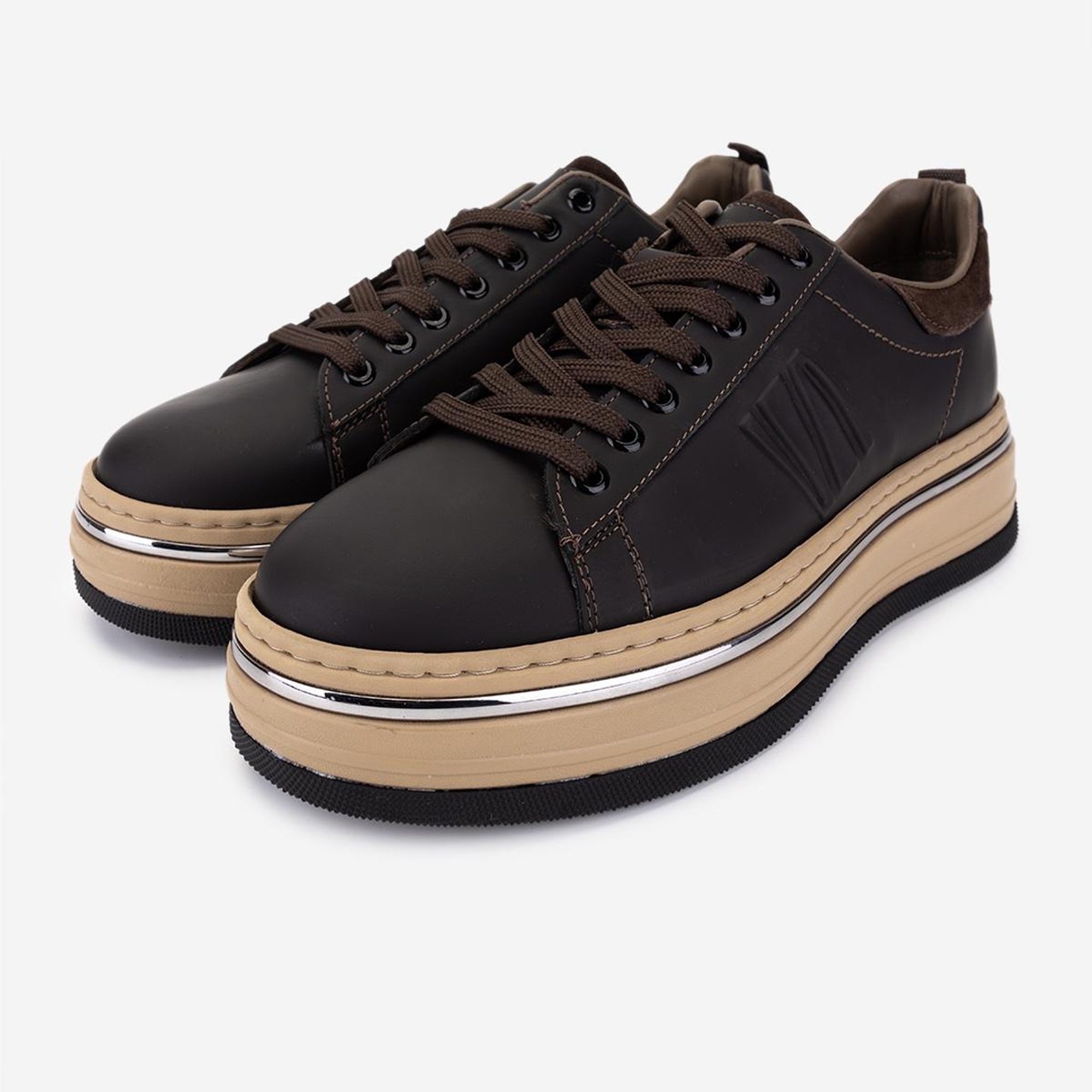 Valmenti Erkek Hakiki Deri Kahverengi Sneakers & Spor Ayakkabı