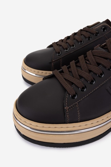  Valmenti Erkek Hakiki Deri Kahverengi Sneakers & Spor Ayakkabı