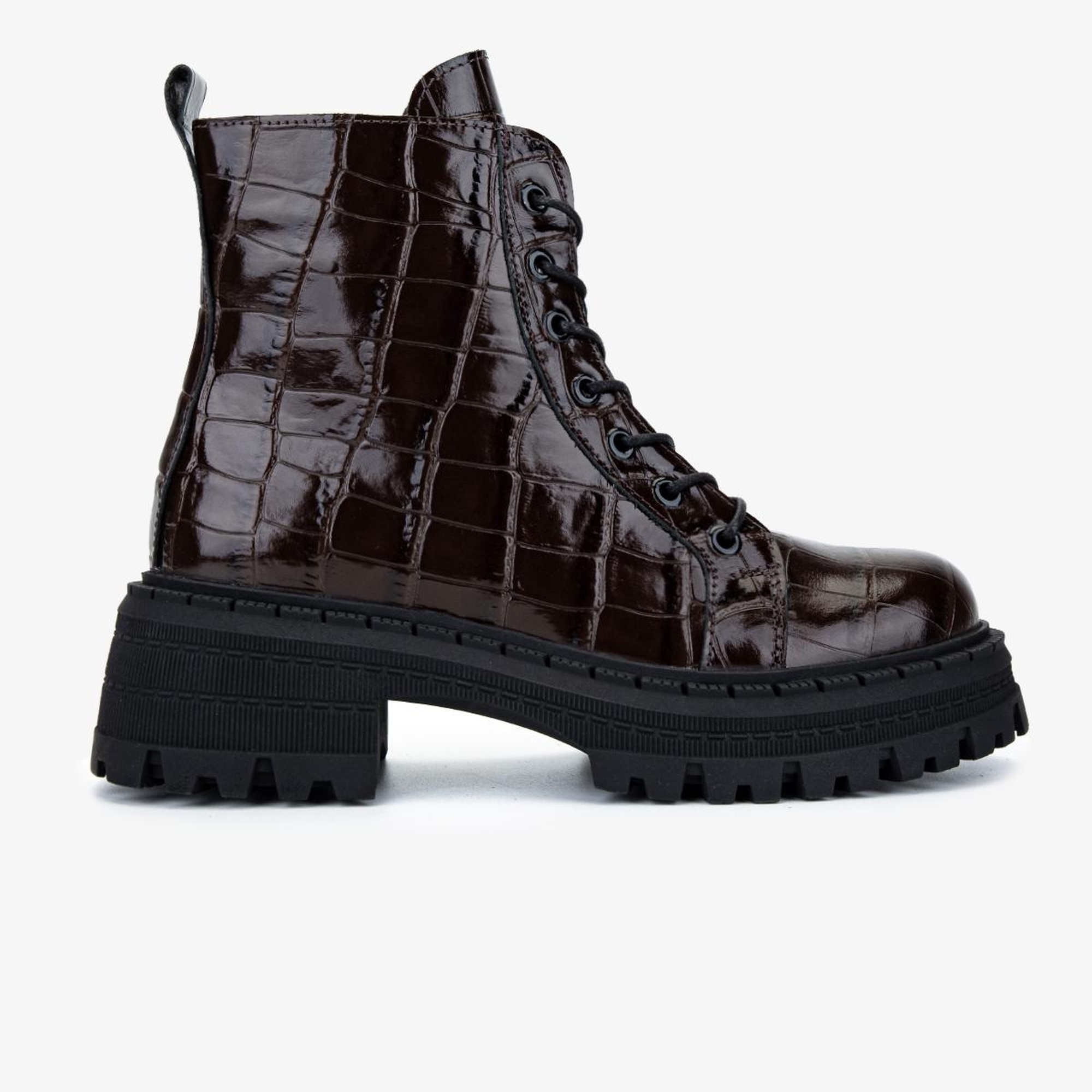 Valmenti Kadın Deri & Tekstil Kahverengi Kroko Casual Bot