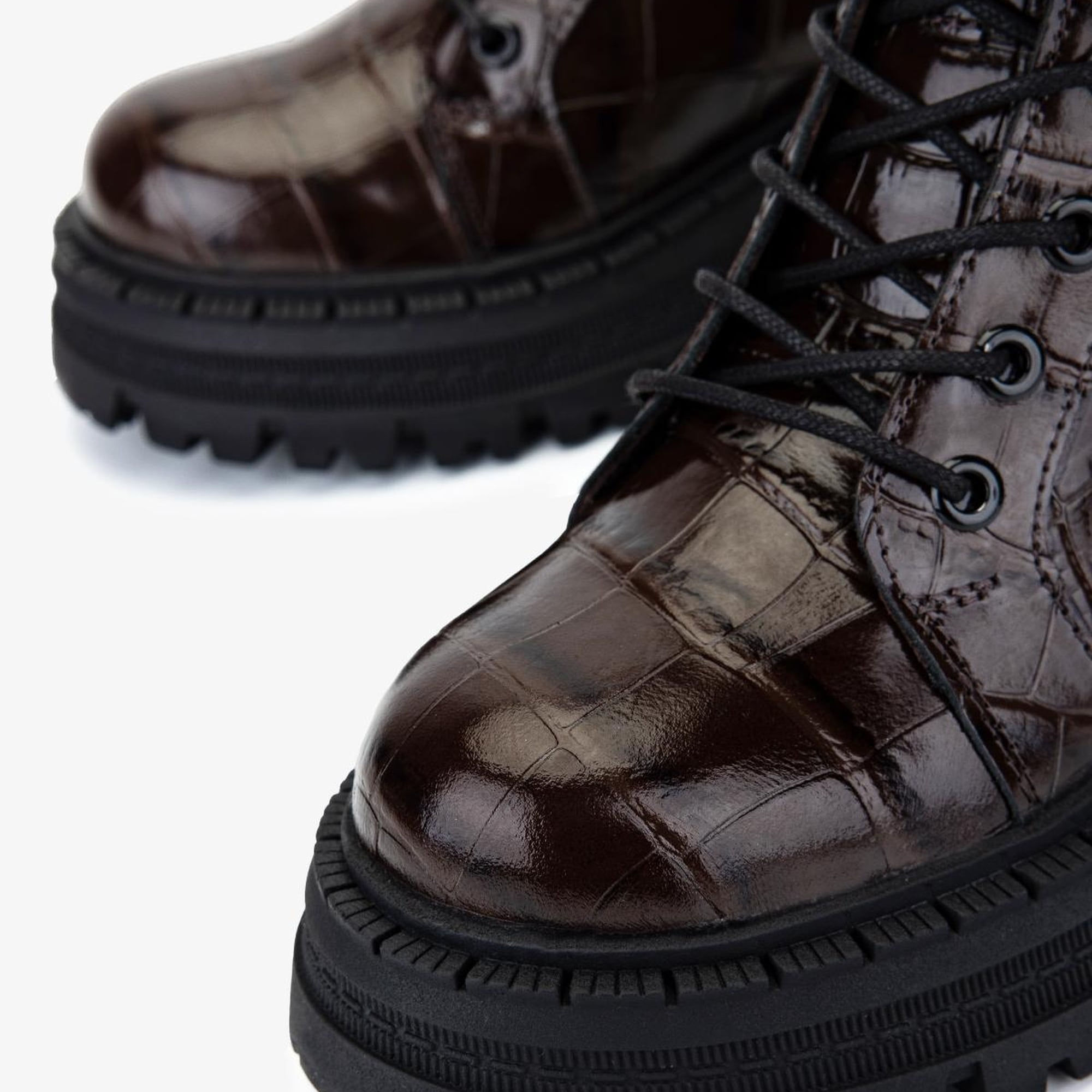 Valmenti Kadın Deri & Tekstil Kahverengi Kroko Casual Bot