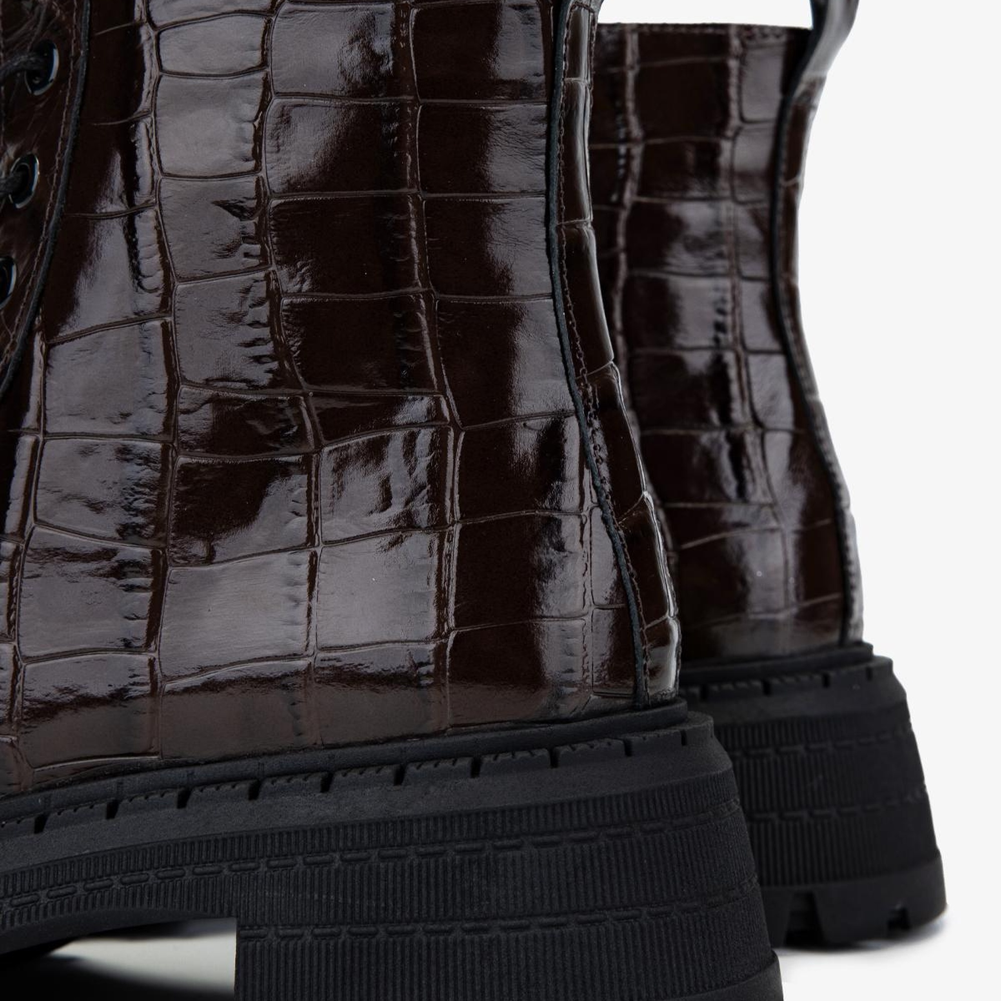 Valmenti Kadın Deri & Tekstil Kahverengi Kroko Casual Bot