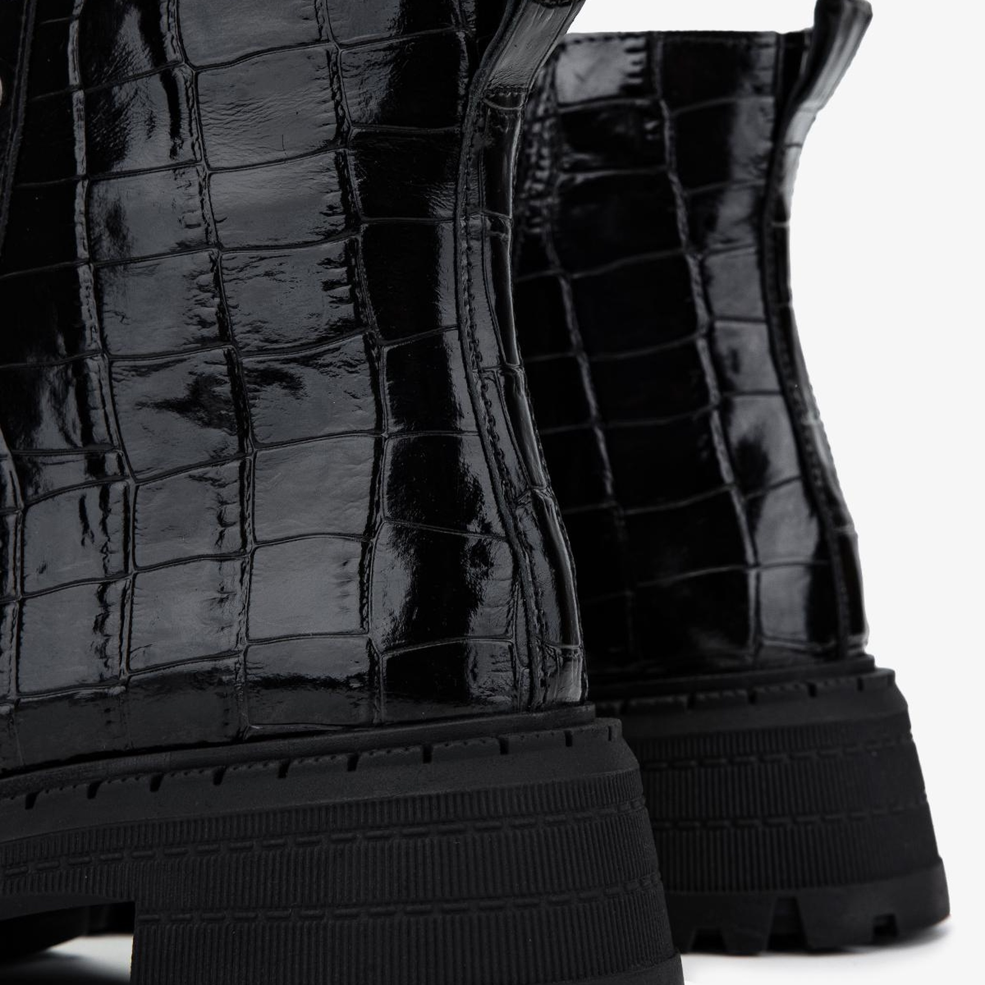 Valmenti Kadın Deri & Tekstil Siyah Kroko Casual Bot