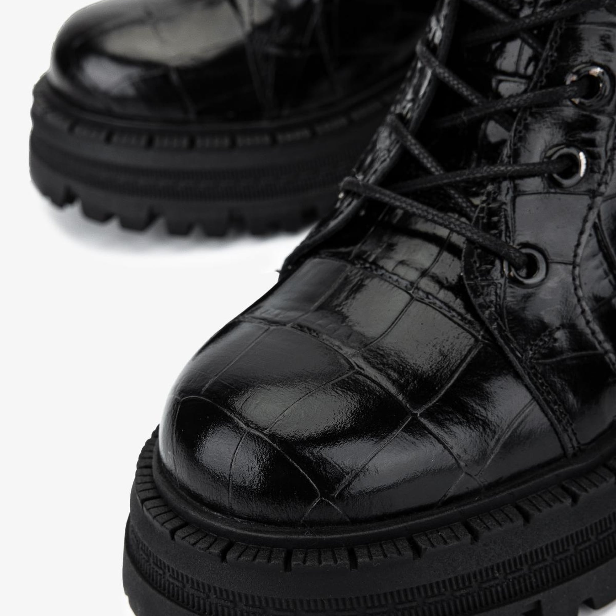 Valmenti Kadın Deri & Tekstil Siyah Kroko Casual Bot