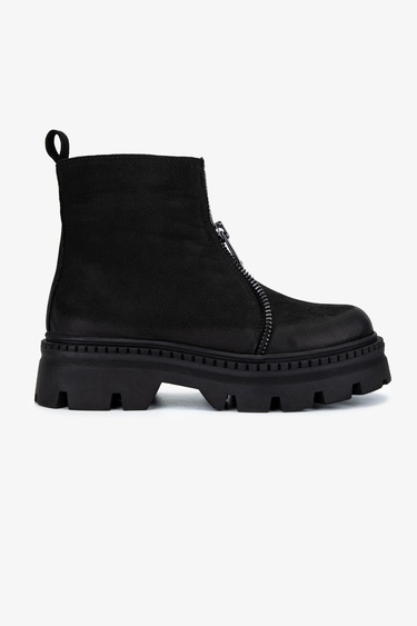  Valmenti Kadın Hakiki Deri Siyah Nubuk Casual Bot