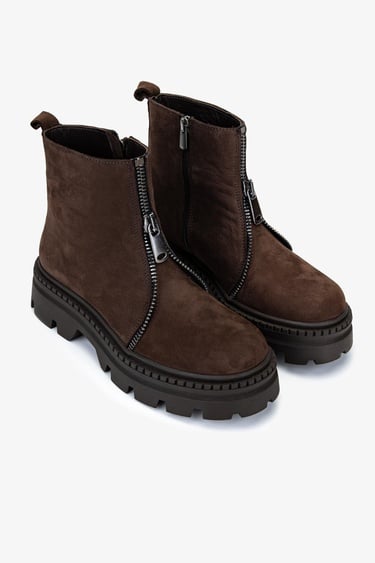  Valmenti Kadın Hakiki Deri Kahverengi Casual Bot