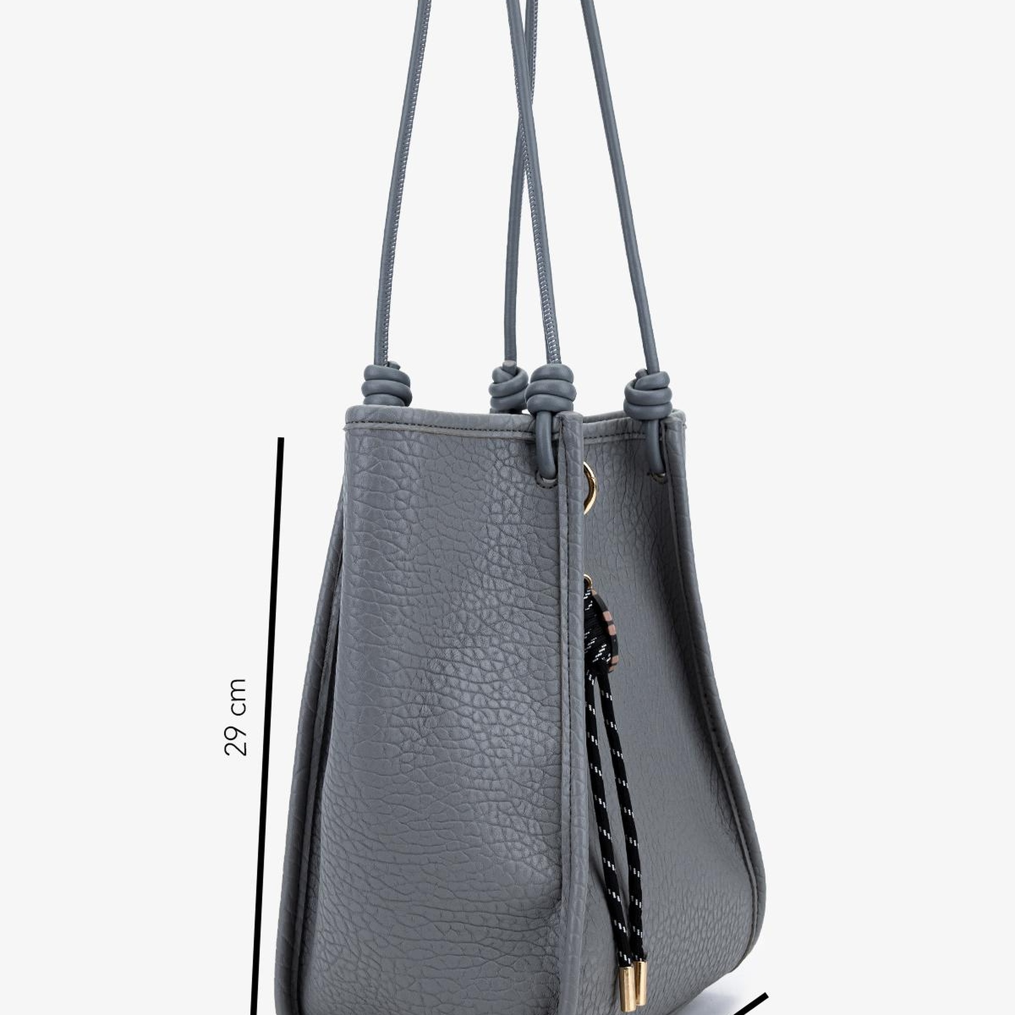 Valmenti Kadın Suni Deri Gri Omuz Çanta