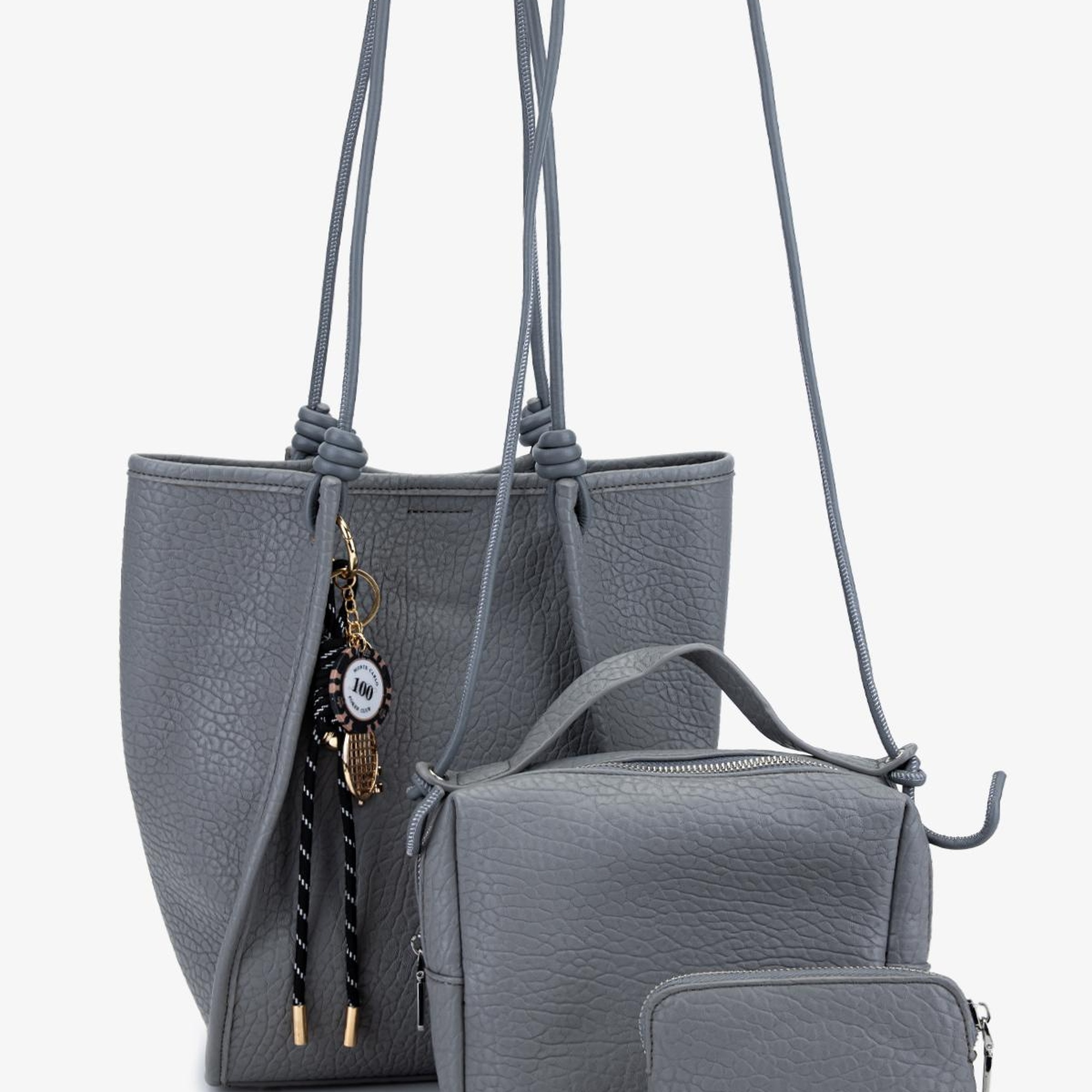 Valmenti Kadın Suni Deri Gri Omuz Çanta