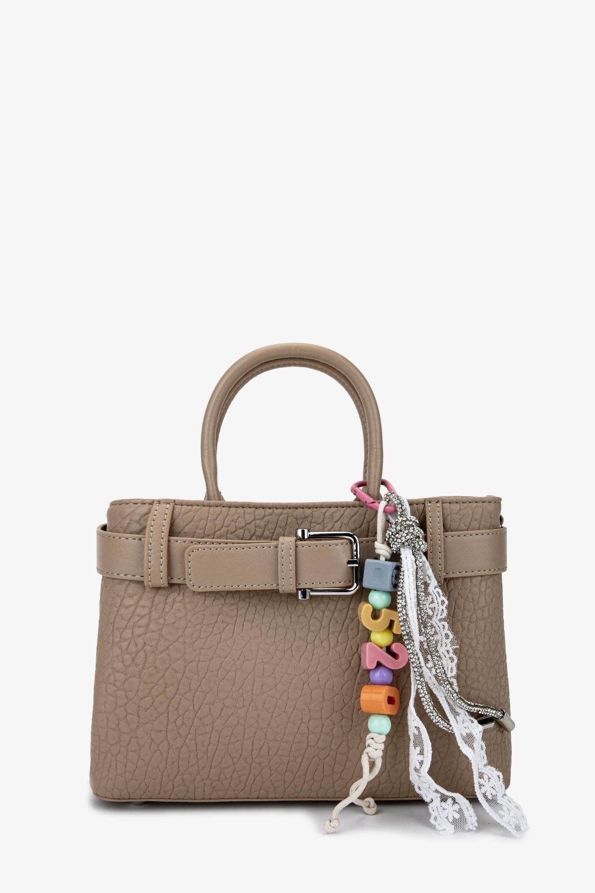  Valmenti Kadın Suni Deri Taupe Omuz Çanta