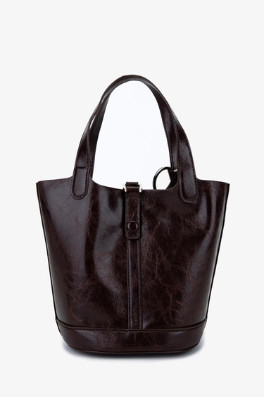  Valmenti Kadın Suni Deri Kahverengi Omuz Çanta