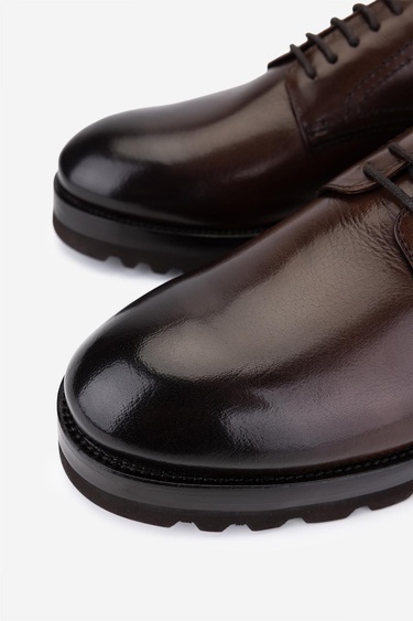  Valmenti Erkek Hakiki Deri Kahverengi Klasik Ayakkabı