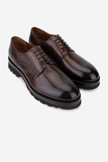  Valmenti Erkek Hakiki Deri Kahverengi Klasik Ayakkabı