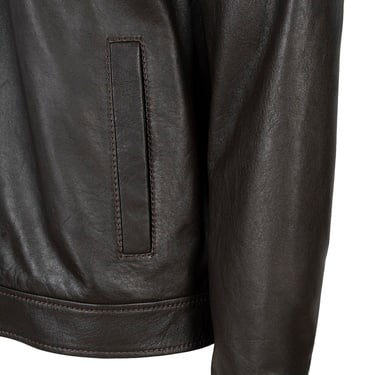  Erkek Kahve Gömlek Yakalı Deri Ceket