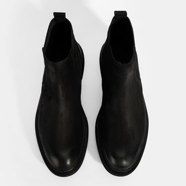  Erkek Siyah Lastikli Nubuk Deri Bot