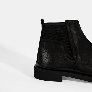  Erkek Siyah Lastikli Nubuk Deri Bot