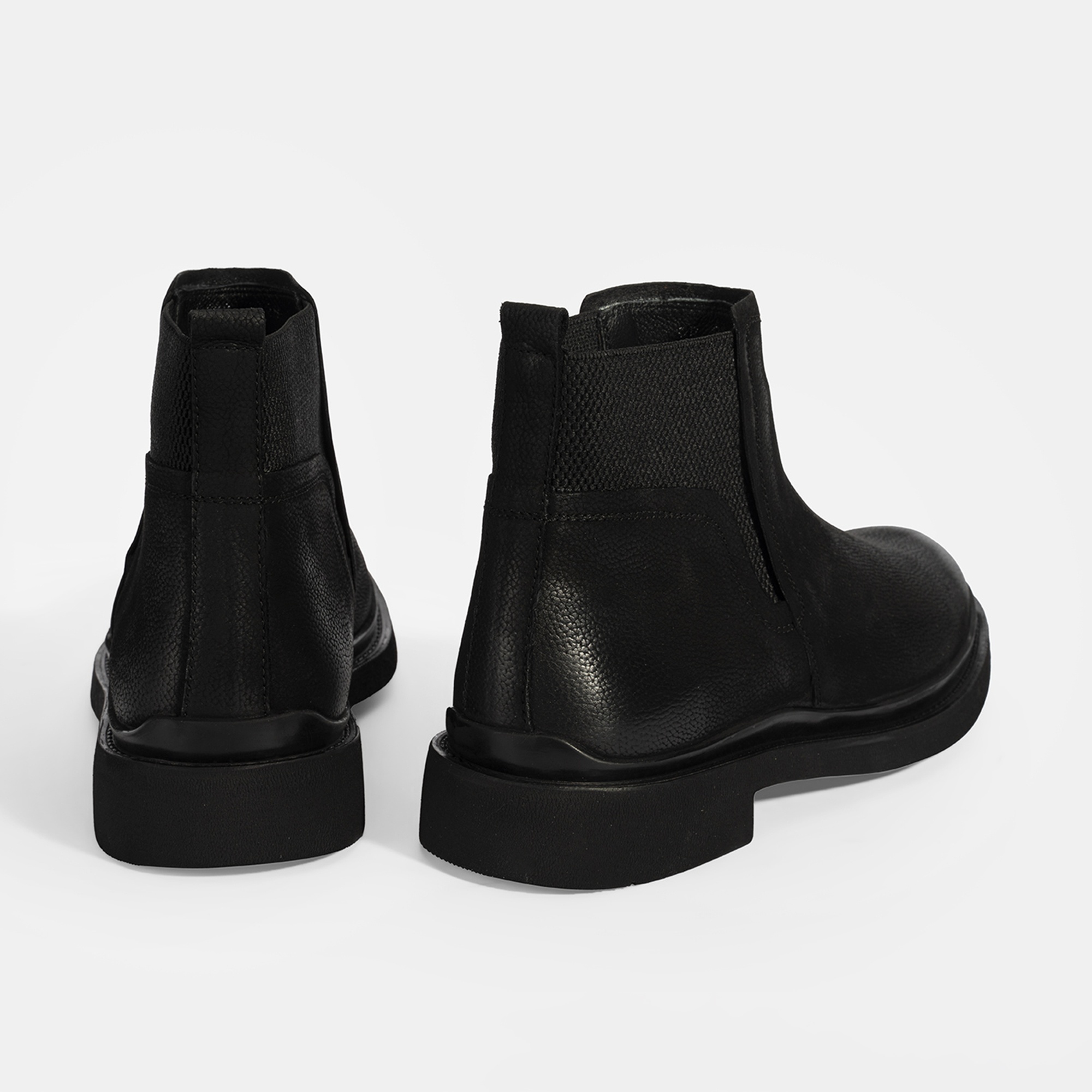 Erkek Siyah Lastikli Nubuk Deri Bot