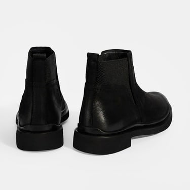  Erkek Siyah Lastikli Nubuk Deri Bot