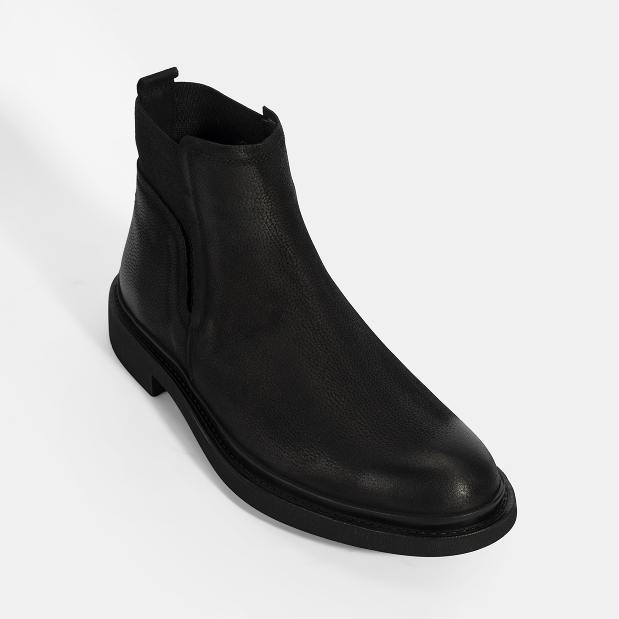 Erkek Siyah Lastikli Nubuk Deri Bot