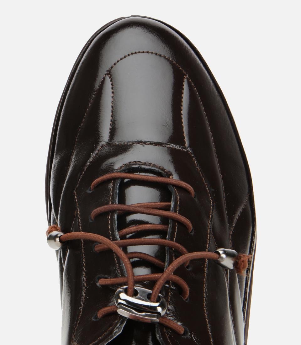  Kadın Rugan Deri Siyah Dolgu Topuklu Spor Ayakkabı