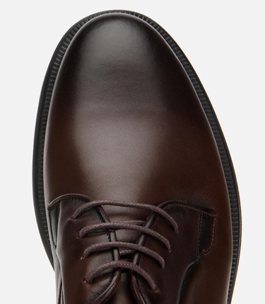  Erkek Deri Kahverengi Bağcıklı Günlük Ayakkabı