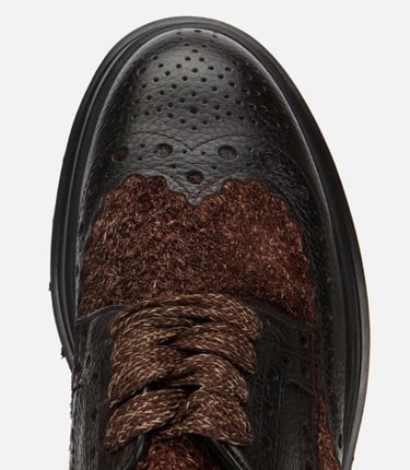  Erkek Deri Kahverengi Kırçıllı Yüksek Tabanlı Günlük Ayakkabı