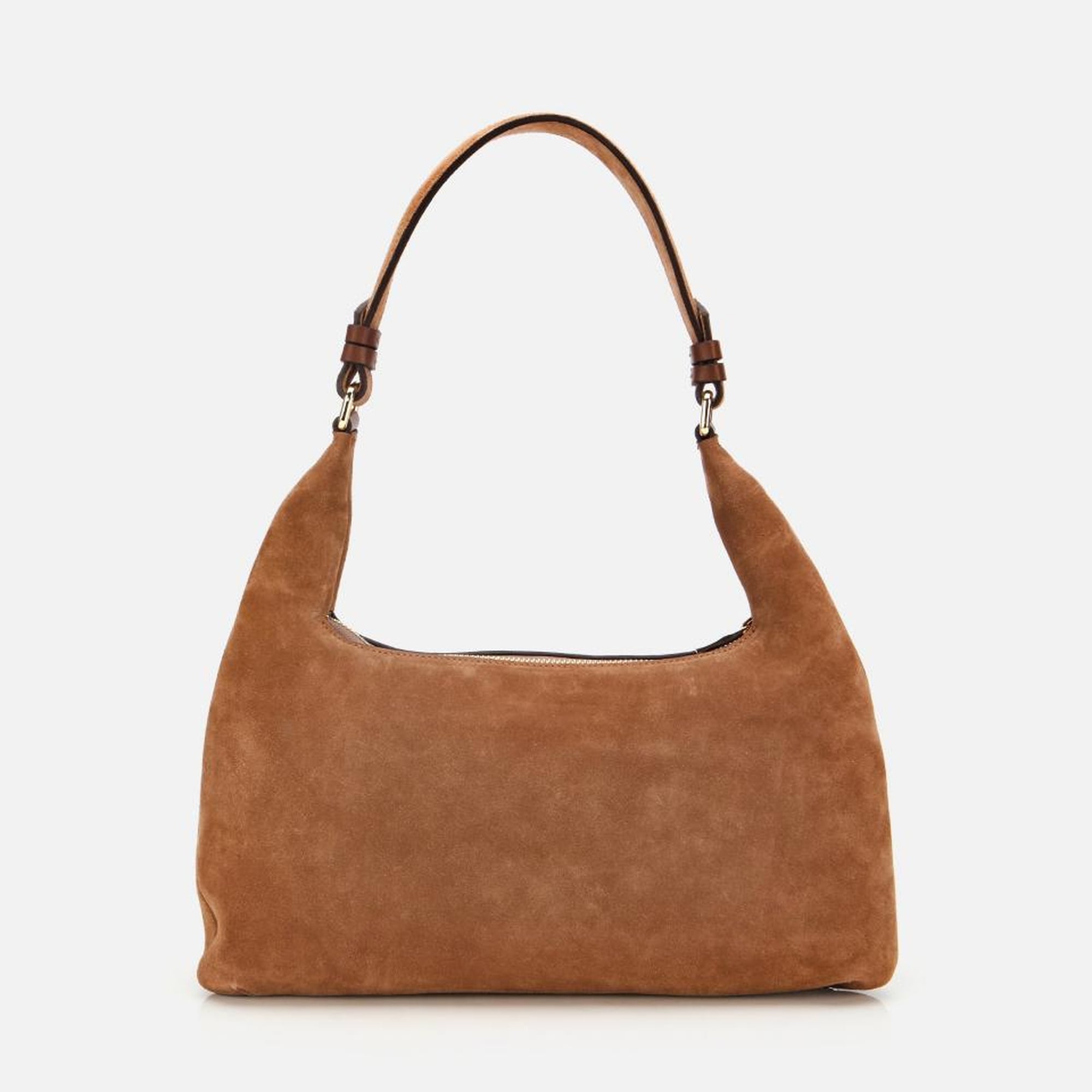 Kadın Süet Deri Taba Cepli Tokalı Omuz Çantası