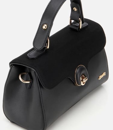  Kadın Siyah Kilit Detaylı Omuz Çantası