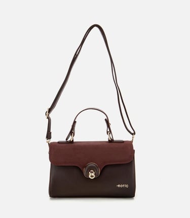  Kadın Kahverengi Kilit Detaylı Omuz Çantası